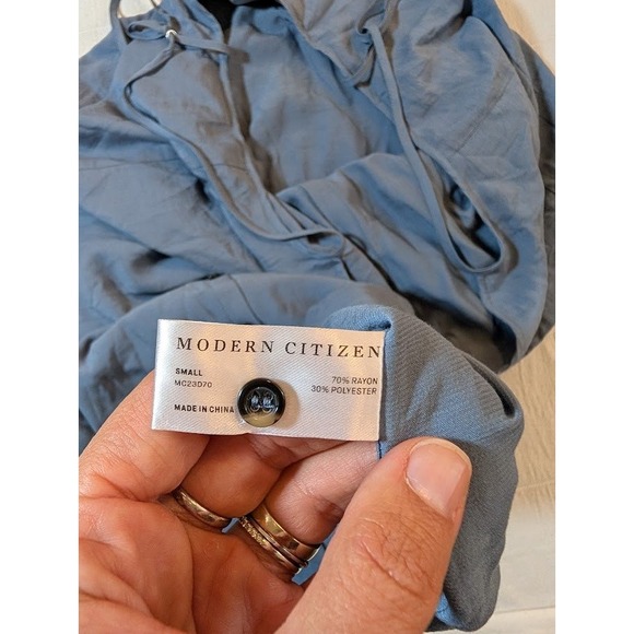 Modern Citizen Blue Button Front Suspender Dress Tie Waist Casual‎ Small - Picture 7 of 11